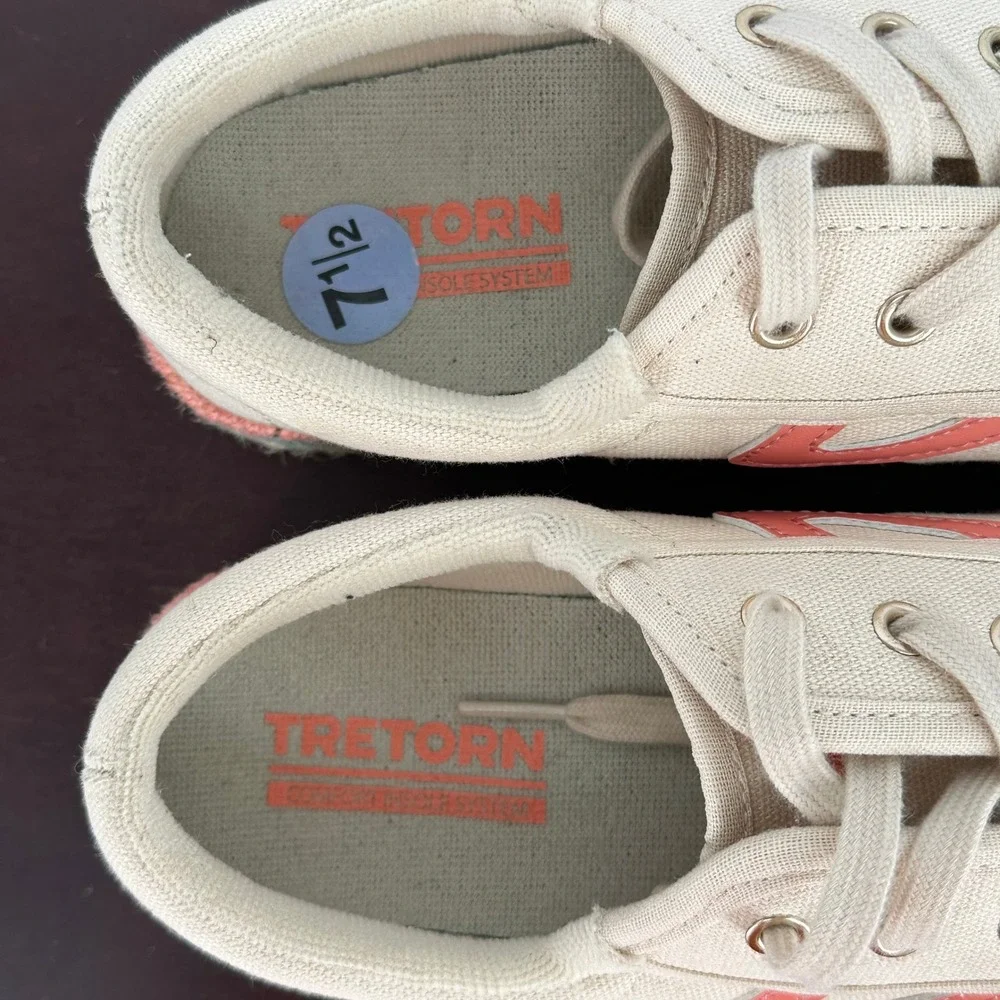 Tretorn Nylite Jute Platform Espadrille Sneakers Cream Coral Teal Women 7.5